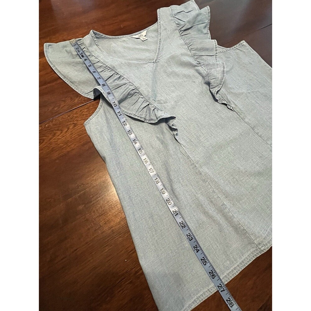 Croft & Barrow XL Chambray Ruffle Top - Picture 9 of 9